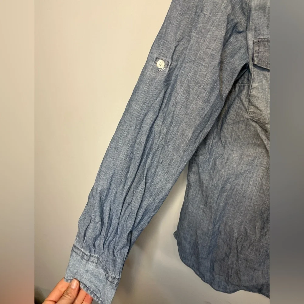 J.Crew Chambray Button Down Denim Shirt Sz S - Picture 6 of 7
